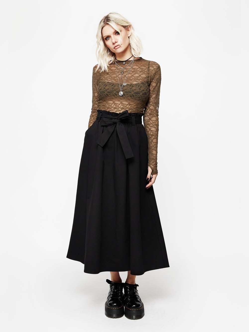 NWT Disturbia Strega Tie Belt Midaxi Skirt US 14 / UK 18